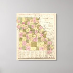 Toile Nouvelle carte du Missouri