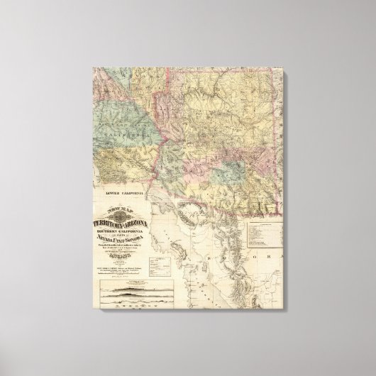 Toile Nouvelle carte du territoire de l'Arizona (Recto)