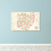 Toile Nouvelle carte ferroviaire de l'État de l'Ohio (Insitu (Plancher de Bois))