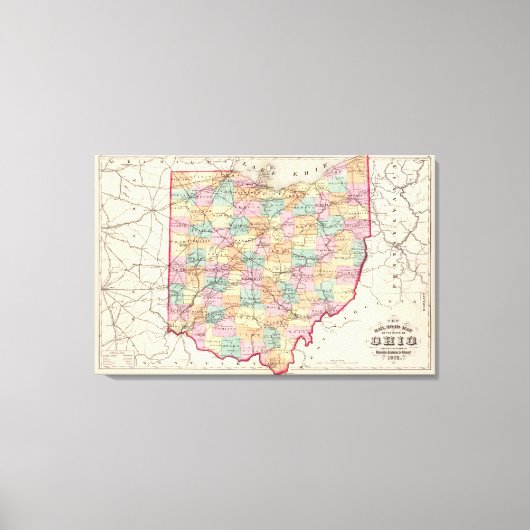 Toile Nouvelle carte ferroviaire de l'État de l'Ohio (Recto)