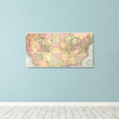 Toile Nouvelle carte ferroviaire des États-Unis (Insitu (Plancher de Bois))