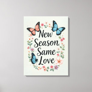 Toile Nouvelle saison même amour papillon floral Art