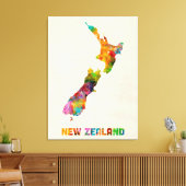 Toile Nouvelle-Zélande, Carte de l'aquarelle (Insitu(Salon))