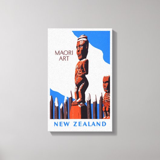 Toile Nouvelle-Zélande Maori Poster vintage restauré (Recto)