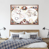 Toile Nova Totius Terrarum Orbis par Henricus Hondius II (Insitu(Chambre))