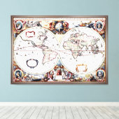 Toile Nova Totius Terrarum Orbis par Henricus Hondius II (Insitu (Plancher de Bois))