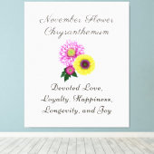 Toile Novembre Mois de naissance Fleur Chrysanthème (Insitu (Plancher de Bois))