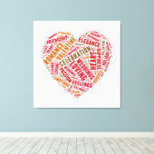 Toile Nuage de mots de forme cardiaque (Insitu (Plancher de Bois))
