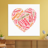 Toile Nuage de mots de forme cardiaque (Insitu(Salon))