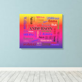 Toile Nuage de mots de la lignée de la famille arc-en-ci (Insitu (Plancher de Bois))