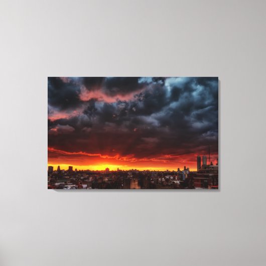Toile Nuages, Coucher De Soleil Et Rouge (Recto)