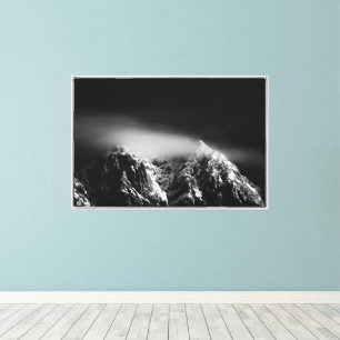 Toile Nuages en pose longue noir et blanc au-dessus d'un
