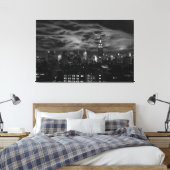 Toile Nuages éthériques : NYC Skyline, ESB noir et blanc (Insitu(Chambre))