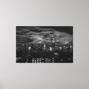 Toile Nuages éthériques : NYC Skyline, ESB noir et blanc