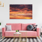 Toile Nuages foncés dans ciel rayé orange (Insitu(Salon))