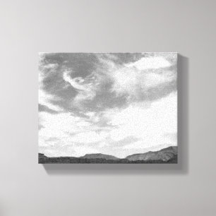 Toile Nuages noirs et blancs au-dessus du désert de l'Ut