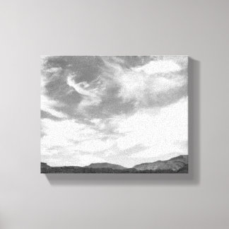 Toile Nuages noirs et blancs au-dessus du désert de l'Ut