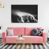 Toile Nuages noirs et blancs longs au-dessus de la monta (Insitu(Salon))