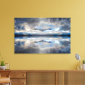 Toile Nuages réfléchis bleu foncé (Insitu(Salon))