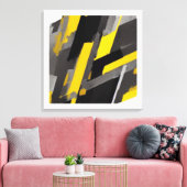 Toile Nuances de gris et de jaune Abstrait (Insitu(Salon))