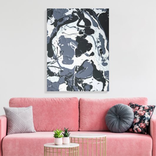 Toile Nuances de gris monochrome moderne abstrait (Insitu(Salon))