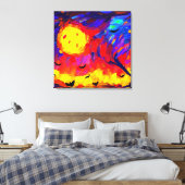 Toile Nuit Abstraite d'Halloween moderne (Insitu(Chambre))
