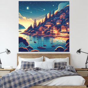 Toile Nuit côtière rêveuse