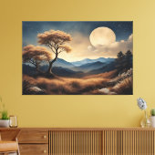 Toile Nuit de pleine lune dorée (Insitu(Salon))