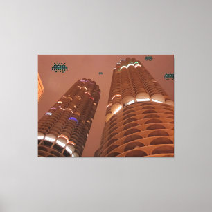 Toile Nuit des envahisseurs de Marina City