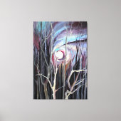 Toile Nuit d'hiver froide avec peinture à la Pleine lune (Recto)