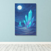 Toile Nuit du désert d'aquarelle avec cristaux (Insitu (Plancher de Bois))