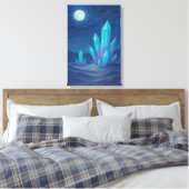 Toile Nuit du désert d'aquarelle avec cristaux (Insitu(Chambre))