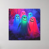 Toile Nuit éffrayante de design Fantômes colorés (Recto)