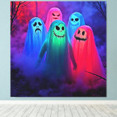 Toile Nuit éffrayante de design Fantômes colorés (Insitu (Plancher de Bois))
