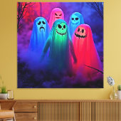 Toile Nuit éffrayante de design Fantômes colorés (Insitu(Salon))