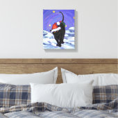 Toile Nuit étoile Noir Chat Noël (Insitu(Chambre))