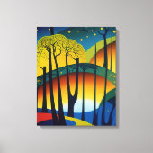 Toile Nuit étoilée dans la forêt psychédélique (Recto)