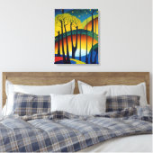 Toile Nuit étoilée dans la forêt psychédélique (Insitu(Chambre))