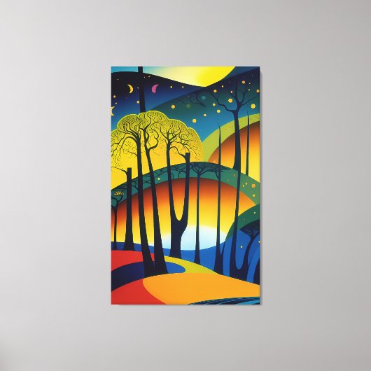 Toile Nuit étoilée dans la forêt psychédélique (Recto)