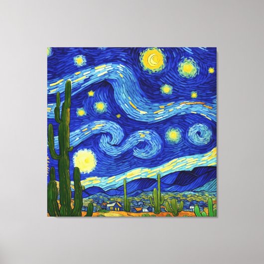 Toile Nuit étoilée dans le désert Van Gogh Style (Recto)