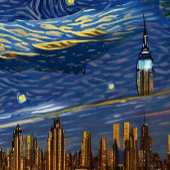 Toile "Nuit étoilée dans les vagues célèbres" Imprimer a