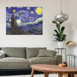 Toile Nuit étoilée par Vincent van Gogh<br><div class="desc">Starry Night by Vincent van Gogh est un post impressionnisme d'art vintage paysage de paysages avec vue sur Saint Rémy, France depuis l'asile de van Gogh. Le ciel nocturne tourbillonne de nuages avec une lune brillante et des étoiles brillantes au-dessus du village pittoresque. Starry Night est probablement le tableau le...</div>