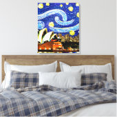 Toile Nuit étoilée Sydney Australie Opéra Dessin (Insitu(Chambre))