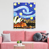 Toile Nuit étoilée Sydney Australie Opéra Dessin (Insitu(Salon))