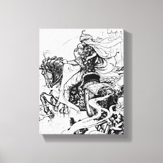 Toile Nuits Arabes Chevalier et Princesse à cheval (Recto)