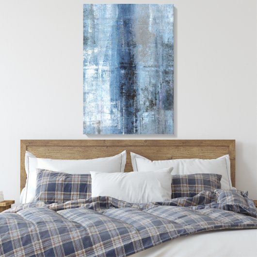 Toile 'Number One' Bleu et gris Art Abstrait Imprimer (Insitu(Chambre))