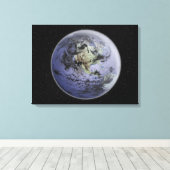 Toile numériquement image améliorée de la Terre entière (Insitu (Plancher de Bois))