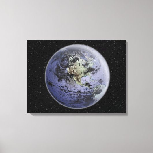 Toile numériquement image améliorée de la Terre entière (Recto)