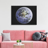 Toile numériquement image améliorée de la Terre entière (Insitu(Salon))