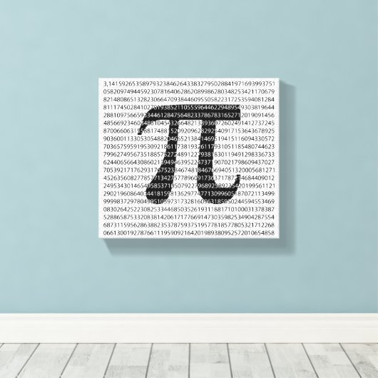 Toile Numéro noir d'origine pi jour symbole mathématique (Insitu (Plancher de Bois))